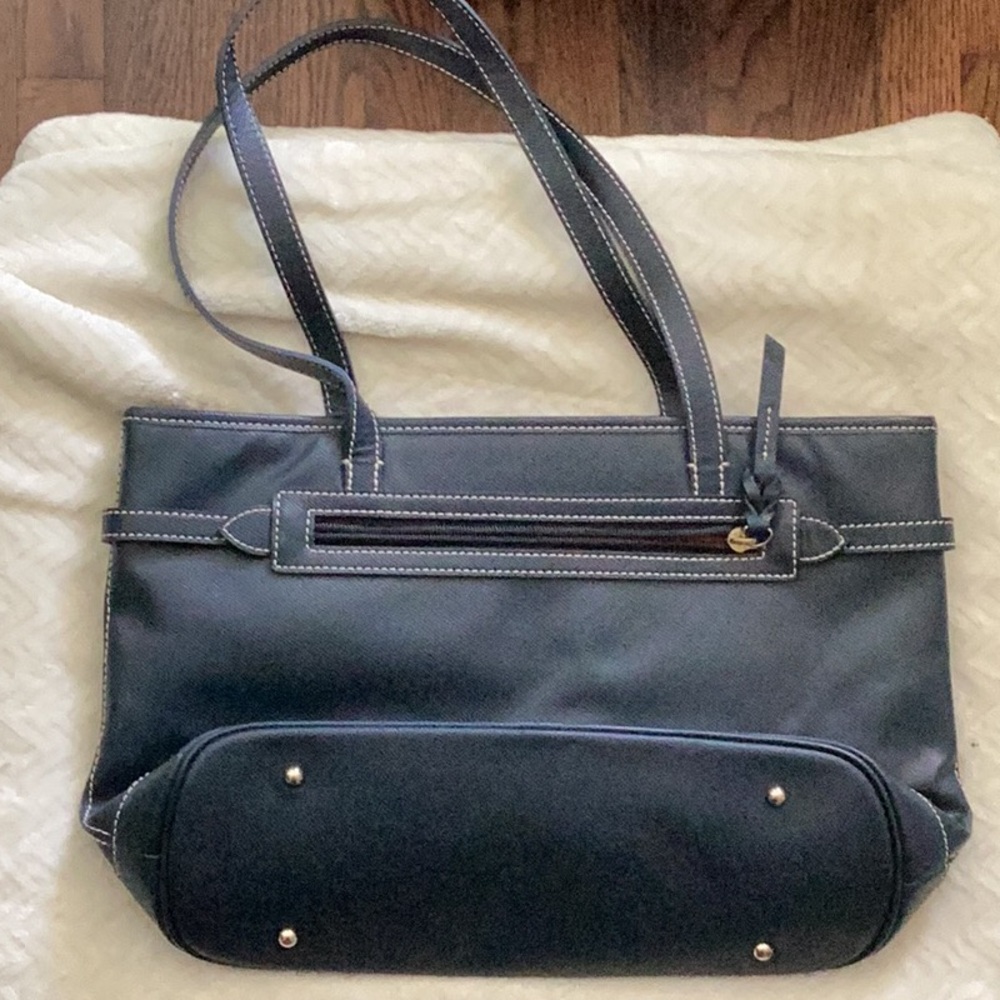 Dooney & Bourke Navy Leather Tote Bag - Picture 4 of 8